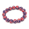 Hot Union Jack Bead Bracelet Jewellery & Pins