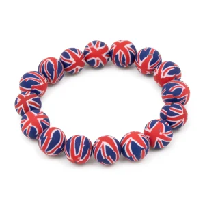 Hot Union Jack Bead Bracelet Jewellery & Pins
