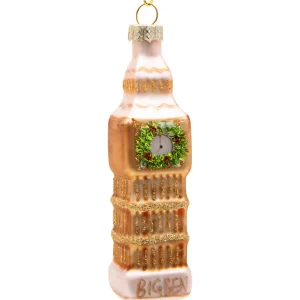 Best Gisela Graham Big Ben With Wreath Glass Christmas Decoration Christmas Decorations | Christmas Decorations