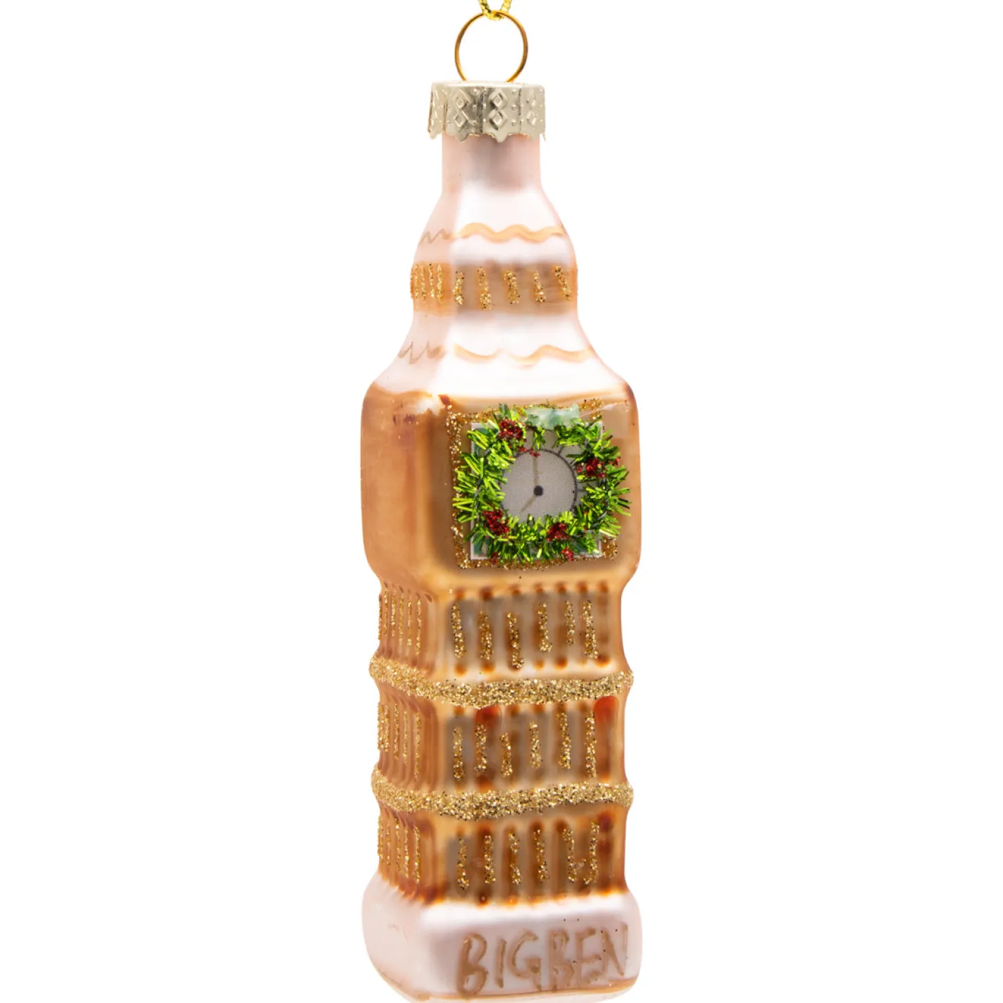 Best Gisela Graham Big Ben With Wreath Glass Christmas Decoration Christmas Decorations | Christmas Decorations