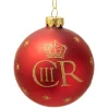 Fashion Gisela Graham King Charles III Royal Bauble Christmas Decoration - Red/Gold Christmas Decorations | Christmas Decorations