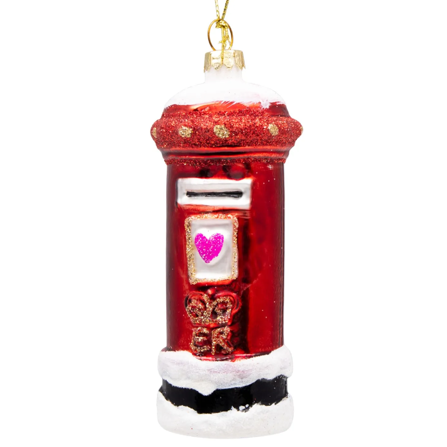 gisela_graham_post_box_painted_glass_christmas_decoration_0.webp Online Gisela Graham Post Box Painted Glass Christmas Decoration Christmas Decorations | Christmas Decorations