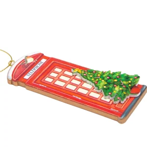 Best Gisela Graham Telephone Box With Tree Wooden Christmas Decoration Christmas Decorations | Christmas Decorations
