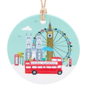 Shop Hanging Decoration Bus & London Eye Christmas Decorations | Christmas Decorations