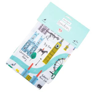 Hot London Map Tea Towel Tea Towels | London Gifts