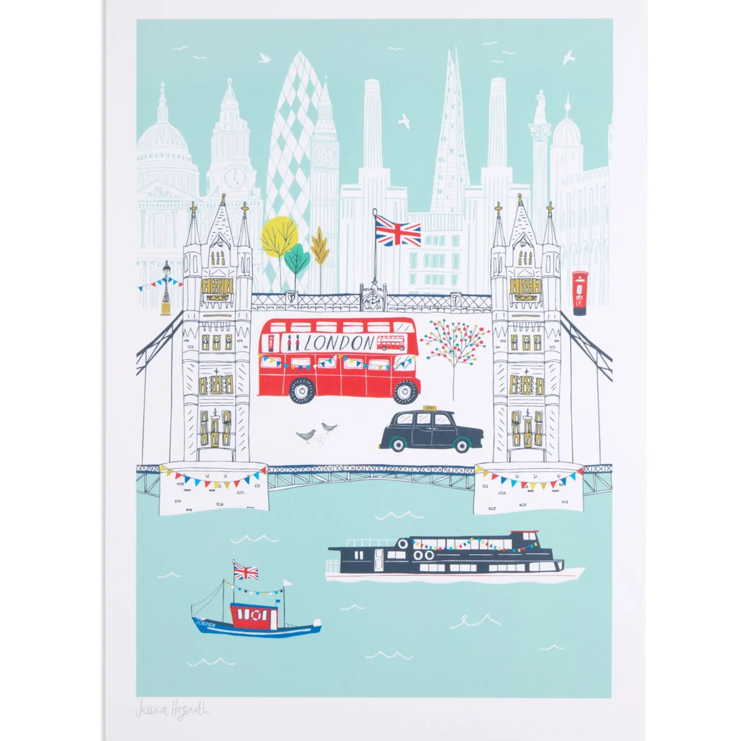 jessica_hogarth_tower_bridge_a_print_0.webp Fashion Tower Bridge A4 Print Prints & Posters | Tower Bridge Gifts