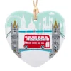 Cheap Tower Bridge Hanging Ceramic Heart Decoration Christmas Decorations | Christmas Decorations