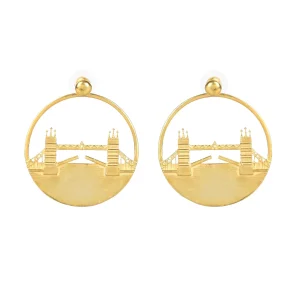 Sale Tower Bridge Hoop Earrings - Large Jewellery & Pins | Luxury Gifts