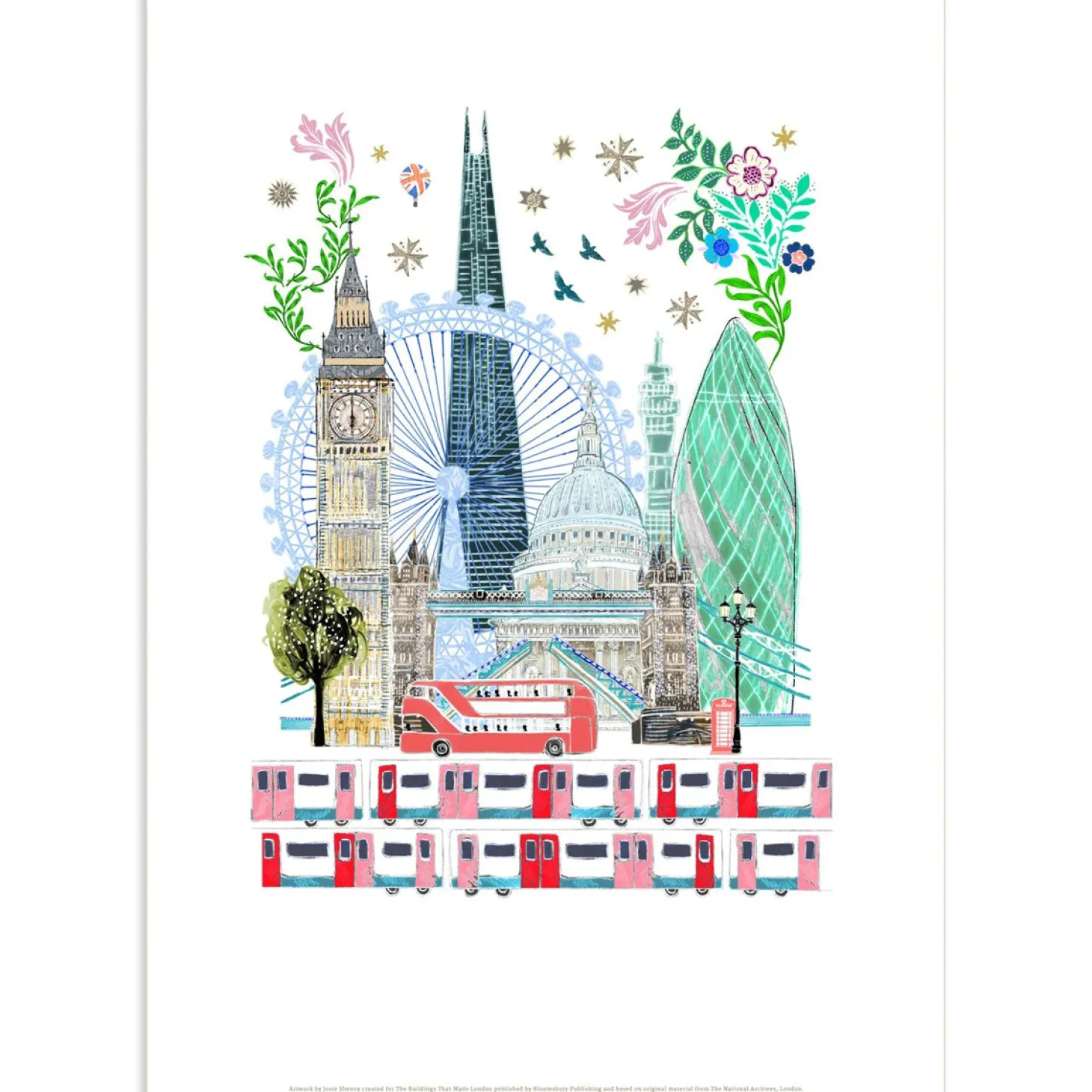 josie_shenoy_london_skyline_a_print_1.webp Shop London Skyline A4 Print Prints & Posters | London Gifts