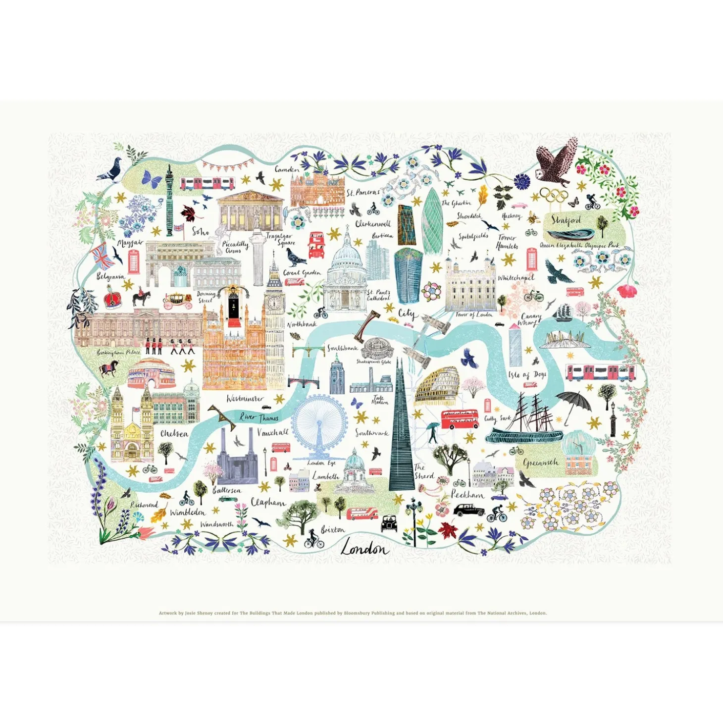 josie_shenoy_map_of_london_print_1.webp Best Sale Map Of London Print Prints & Posters | London Gifts