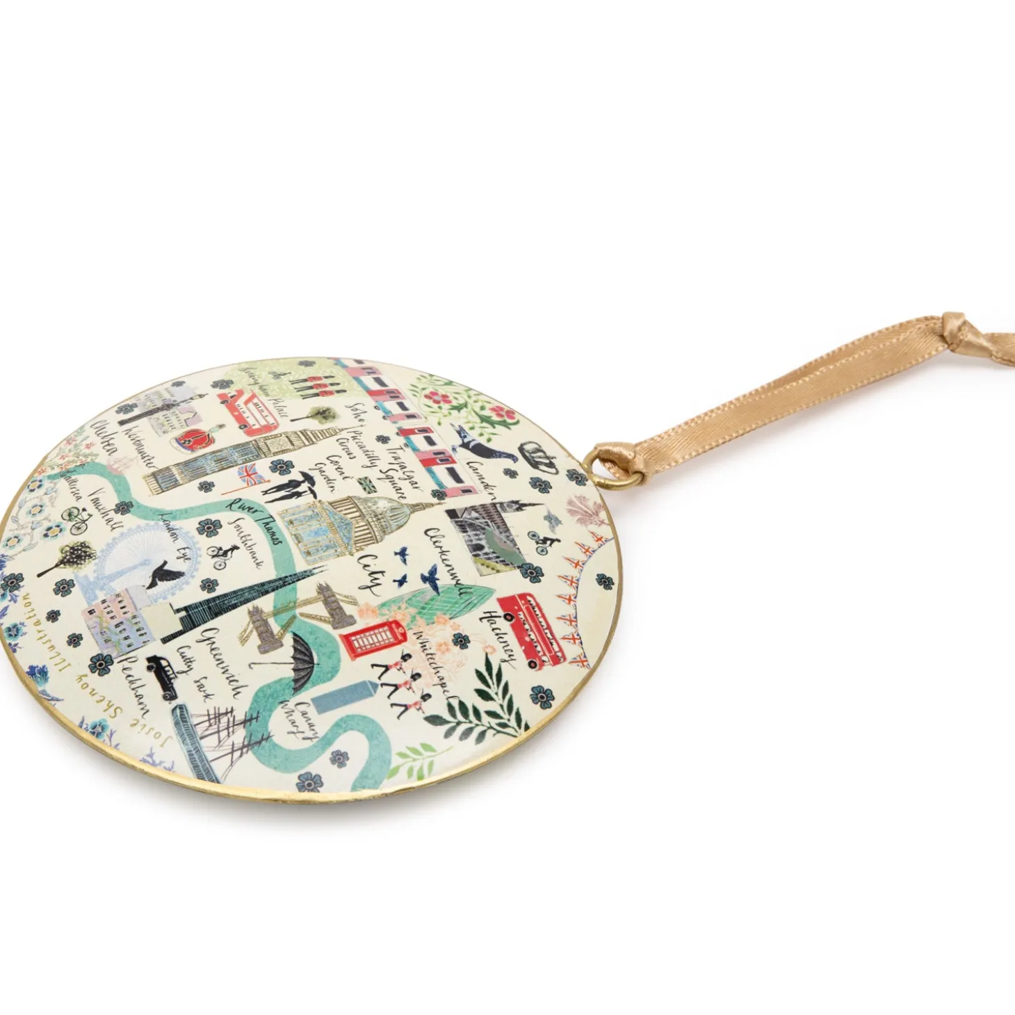 Online Map Of London Round Metal Christmas Decoration Christmas Decorations | Christmas Decorations