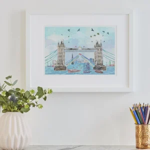 Hot Tower Bridge Bus Jump Print Prints & Posters | Tower Bridge Gifts