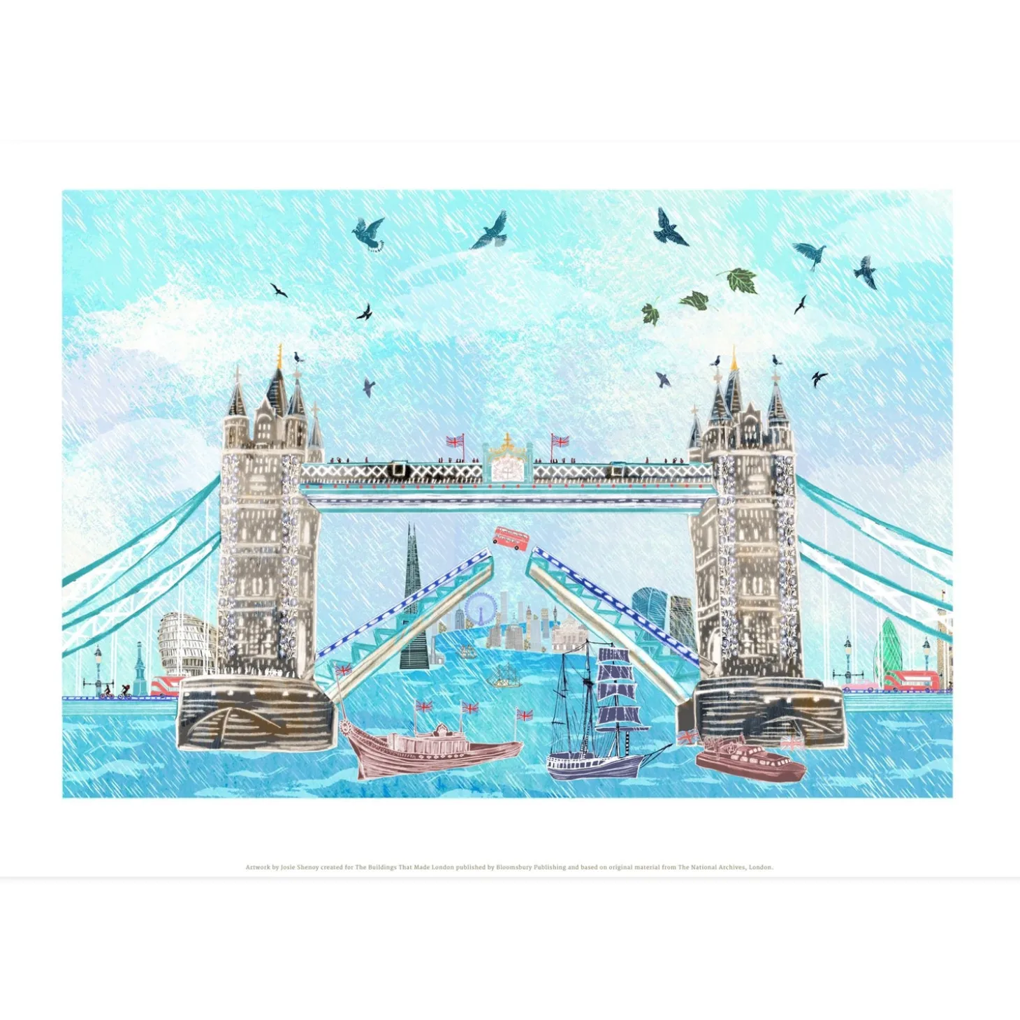 josie_shenoy_tower_bridge_bus_jump_print_1.webp Hot Tower Bridge Bus Jump Print Prints & Posters | Tower Bridge Gifts