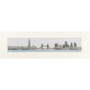 Fashion London Skyline Print - 20 x 6 Inches Prints & Posters | Luxury Gifts