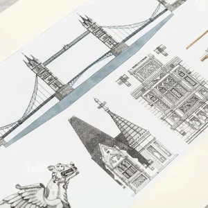 Fashion Tower Bridge Architectural Details Print - 20 x 12 Inches Prints & Posters | Luxury Gifts