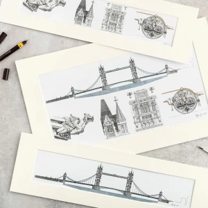 Hot Tower Bridge Print - 20 x 6 Inches Prints & Posters | Luxury Gifts