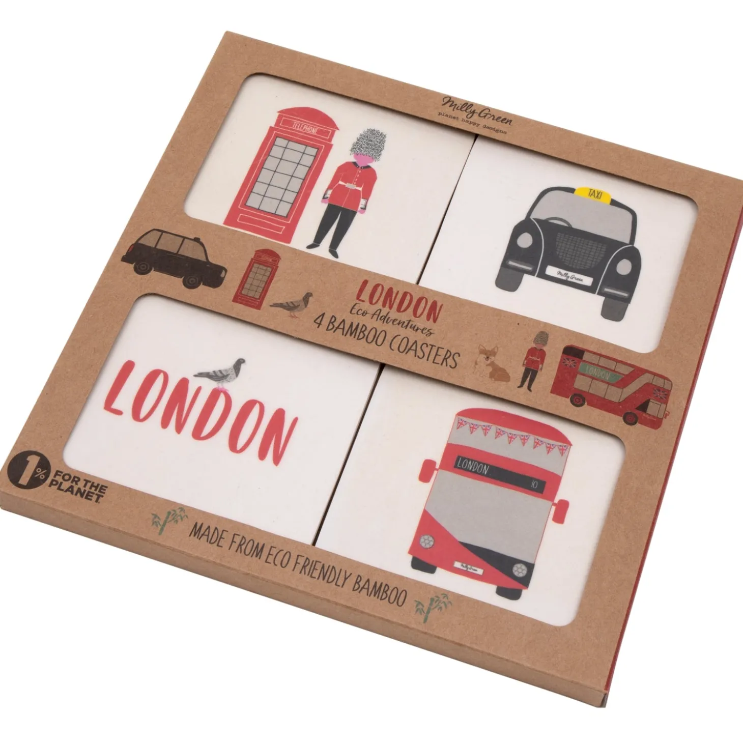 london_adventures_bamboo_coasters_set_by_milly_green_1.webp Flash Sale London Adventures Bamboo Coasters Set by Coasters | Eco-friendly Gifts