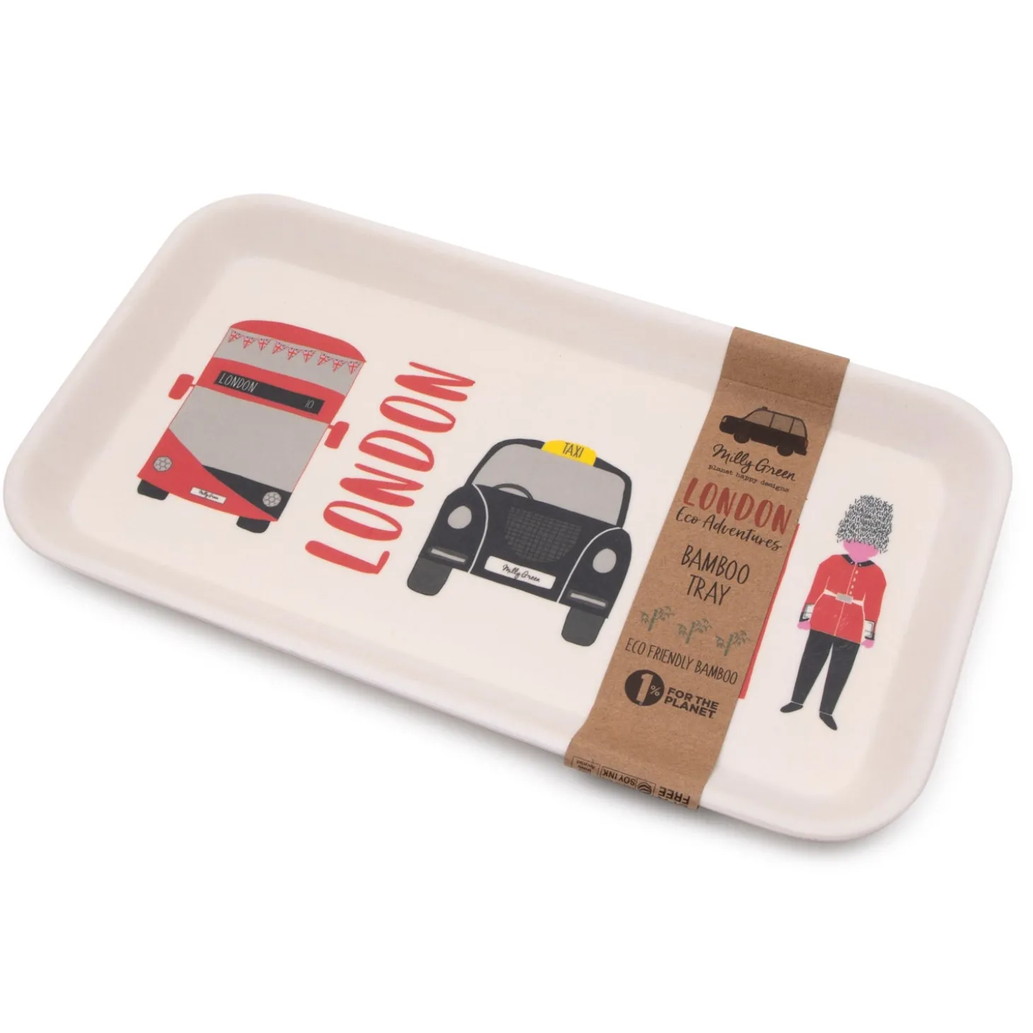 london_adventures_bamboo_tray_by_milly_green_1.webp Online London Adventures Bamboo Tray by Eco-friendly Gifts | London Gifts