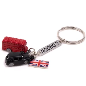 Online London Bus, Black Taxi and Union Jack Die Cast Keyring Keyrings | London Gifts