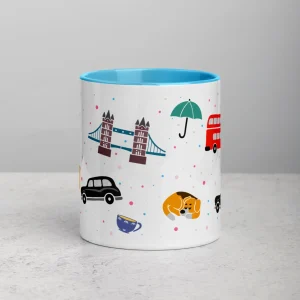 Store London Doodles - All Over Print - Mug with Colour Inside Mugs | London Gifts