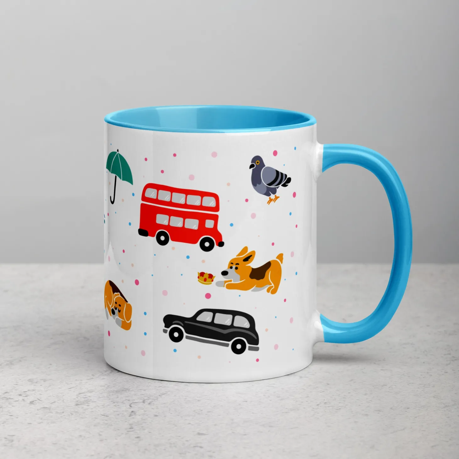 london_doodles__all_over_print__mug_with_colour_inside_12.webp Store London Doodles - All Over Print - Mug with Colour Inside Mugs | London Gifts