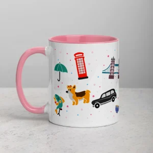 Store London Doodles - All Over Print - Mug with Colour Inside Mugs | London Gifts