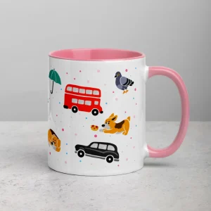 Store London Doodles - All Over Print - Mug with Colour Inside Mugs | London Gifts