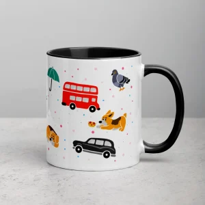 Store London Doodles - All Over Print - Mug with Colour Inside Mugs | London Gifts