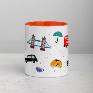 Store London Doodles - All Over Print - Mug with Colour Inside Mugs | London Gifts