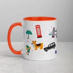 Store London Doodles - All Over Print - Mug with Colour Inside Mugs | London Gifts