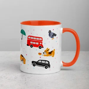 Store London Doodles - All Over Print - Mug with Colour Inside Mugs | London Gifts