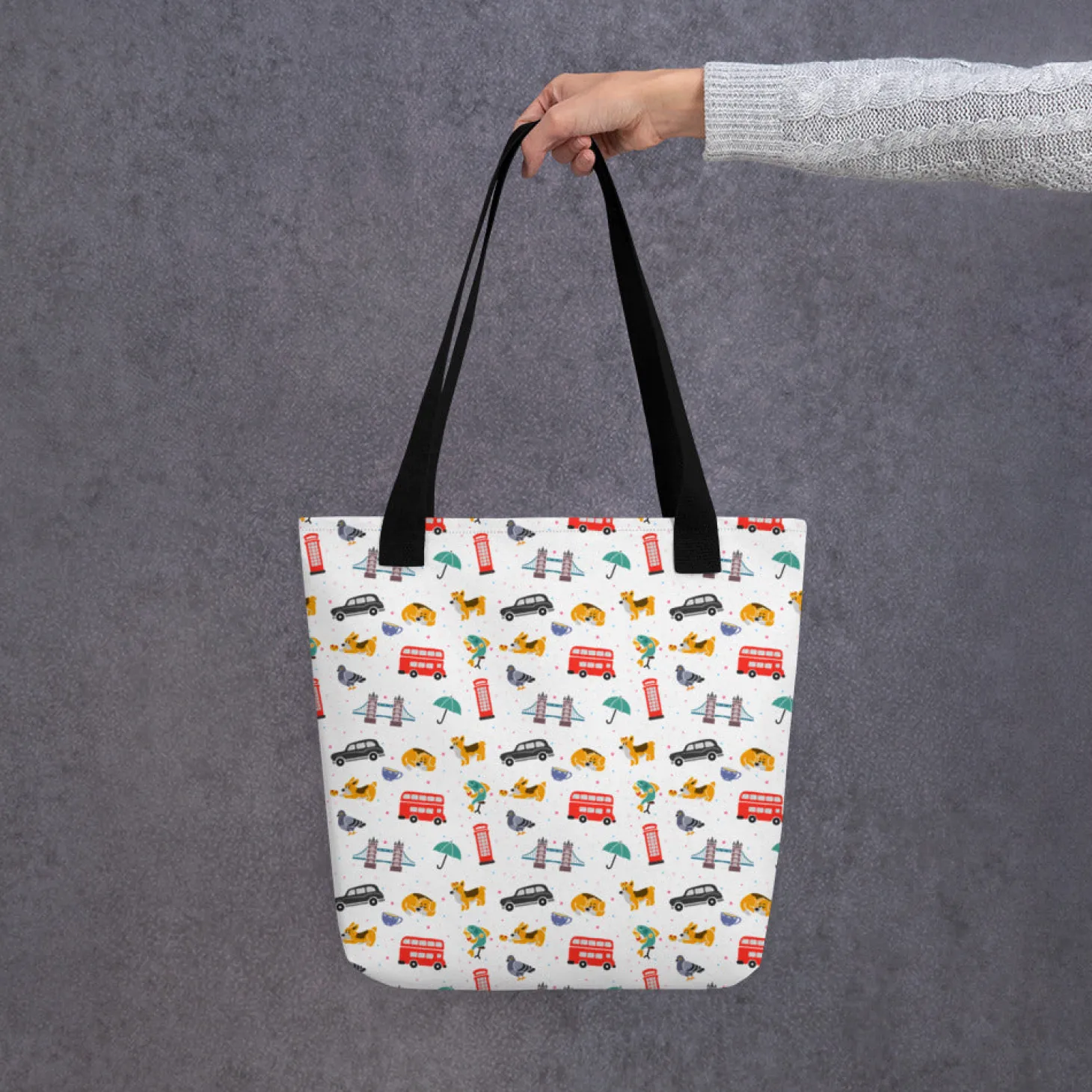 london_doodles__all_over_print__tote_bag_0.webp Flash Sale London Doodles - All Over Print - Tote Bag Bags | London Gifts