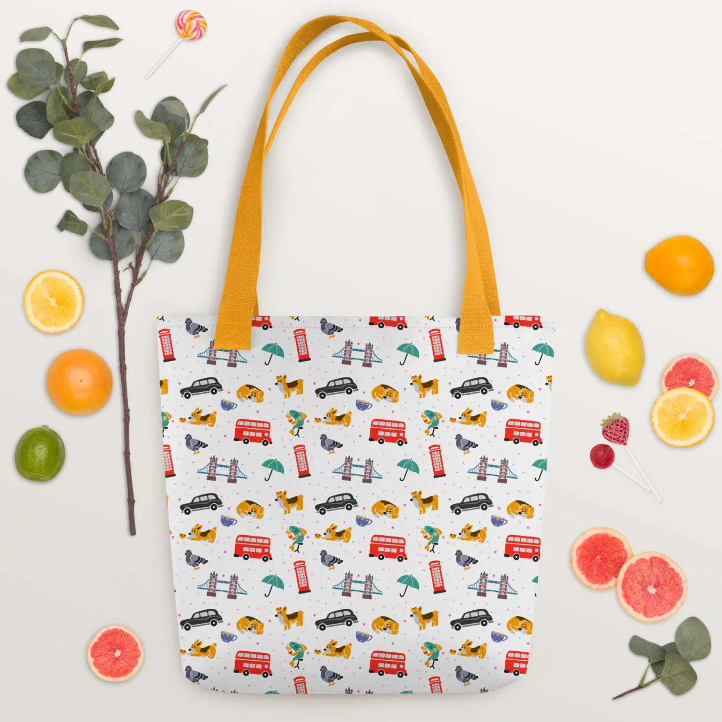 london_doodles__all_over_print__tote_bag_3.webp Flash Sale London Doodles - All Over Print - Tote Bag Bags | London Gifts