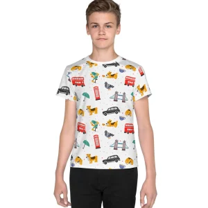 Sale London Doodles - All Over Print - Youth T-Shirt Kids Clothing | Children & Baby Clothing