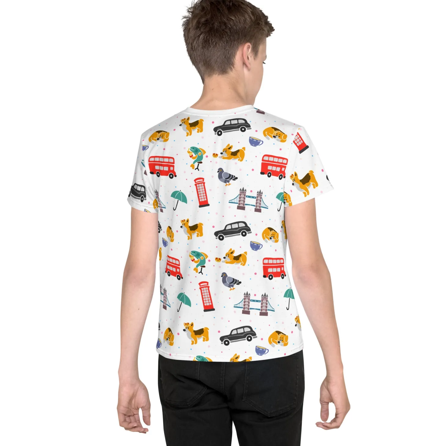 london_doodles__all_over_print__youth_tshirt_2.webp Sale London Doodles - All Over Print - Youth T-Shirt Kids Clothing | Children & Baby Clothing