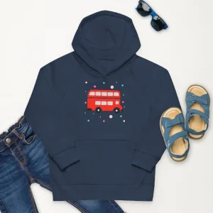 Shop London Doodles - Bus - Kids Eco Hoodie Kids Clothing | Children & Baby Clothing
