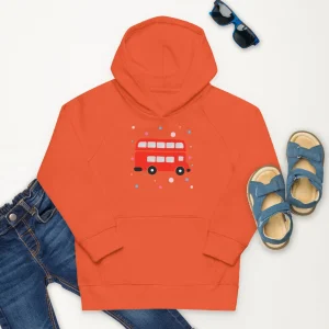 Shop London Doodles - Bus - Kids Eco Hoodie Kids Clothing | Children & Baby Clothing