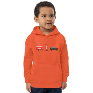 Online London Doodles - Bus / Phone / Taxi - Kids Eco Hoodie Kids Clothing | Children & Baby Clothing