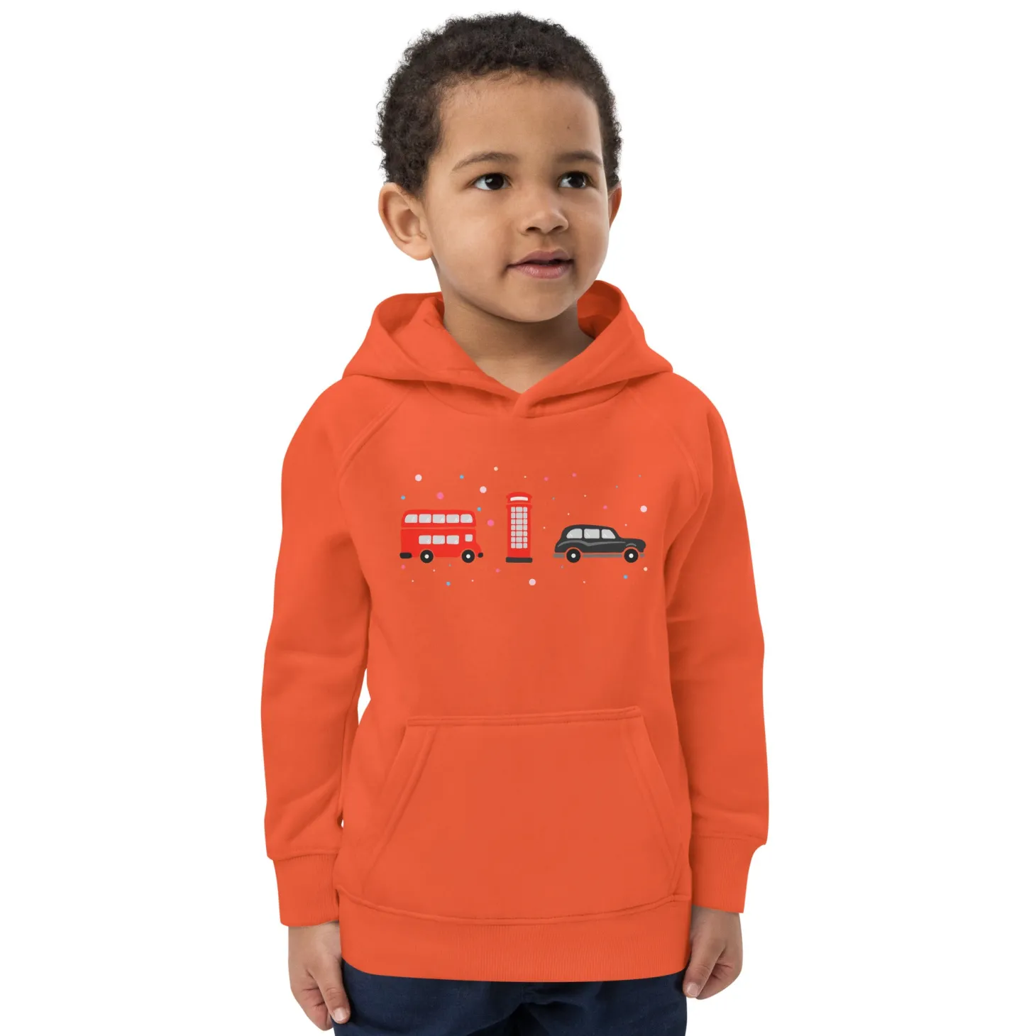 london_doodles__bus__phone__taxi__kids_eco_hoodie_4.webp Online London Doodles - Bus / Phone / Taxi - Kids Eco Hoodie Kids Clothing | Children & Baby Clothing