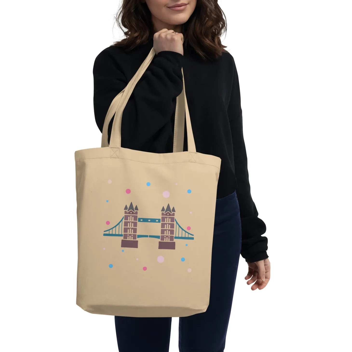 london_doodles__tower_bridge__eco_tote_bag_2.webp Fashion London Doodles - Tower Bridge - Eco Tote Bag Bags | Tower Bridge Gifts