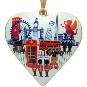 Hot London Heart Shaped Metal Christmas Decoration - Dragon Christmas Decorations | Christmas Decorations