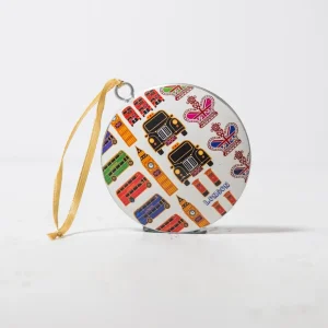 Store London Round Metal Christmas Decoration - Taxi Christmas Decorations | Christmas Decorations