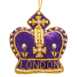Cheap London Royal Crown Stitched Christmas Decoration - Purple Christmas Decorations | Christmas Decorations