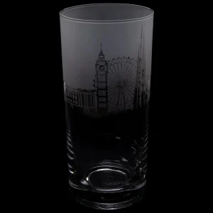 Sale London Skyline Milford Glass Highball Tumbler Glasses & Glassware | Luxury Gifts