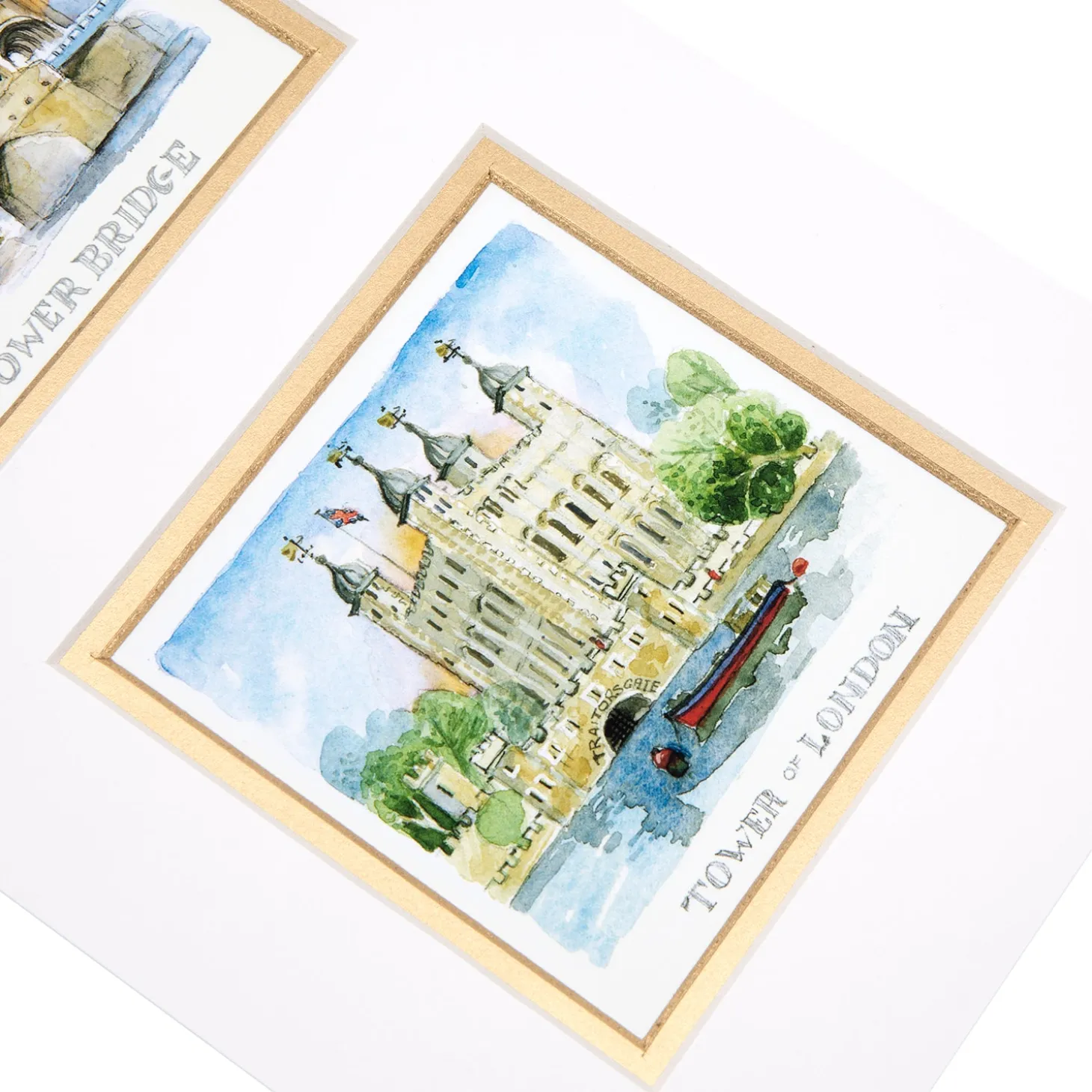 london_triple_mounted_print_by_little_england_3.webp Discount London Triple Mounted Print By Little England Prints & Posters | Tower Bridge Gifts