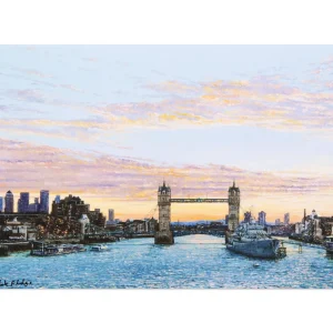 Store Mark F Lodge Tower Bridge Sunrise Giclee Print Prints & Posters | Tower Bridge Gifts