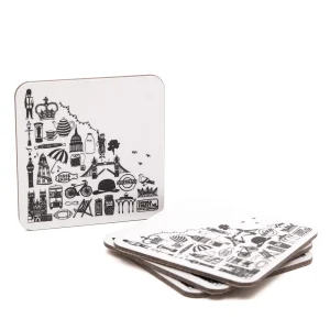 Cheap British Square Coasters Set Coasters