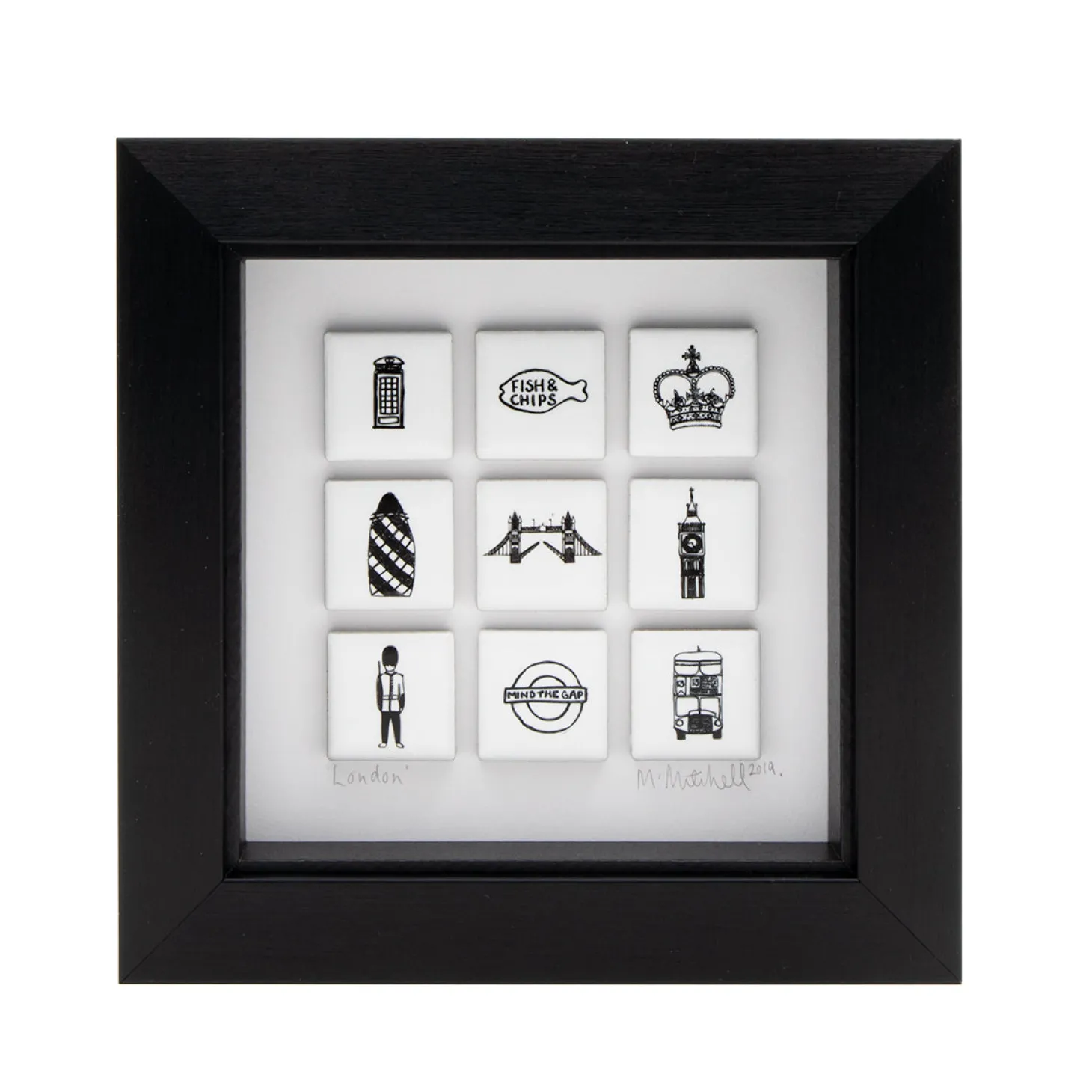 martha_mitchell_london_tile_frame__small_0.webp Cheap London Tile Frame - Small Luxury Gifts | London Gifts