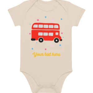 Store Personalised Custom Text - Baby Bodysuit - London Doodles - Bus Kids Clothing | Children & Baby Clothing