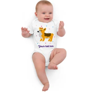 Outlet Personalised Custom Text - Baby Bodysuit - London Doodles - Royal Corgi Kids Clothing | Children & Baby Clothing